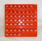 Vtg 70s Mod Ring A Date Perpetual Calendar Bright Red 7x7   no Rings 