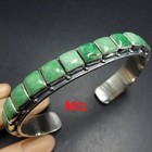 Federico Jimenez Sterling Silver Green Turquoise Cuff Bracelet Gorgeous Cabs M l