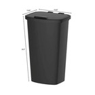11 Gallon Plastic Kitchen Trash Can  Lift Top Garbage Bin  Black