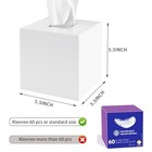 Acrylic Tissue Box Cover Square Tissue Box Holder  Facial 5 5x5 5x5 5 White