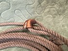 Vintage Rope Lasso Cowboy Western Ranch Leather Lariat Natural Fiber 27ft