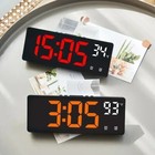 Large Digital Alarm Clock Led Temperature Voice Control Dual Alarm Snooze 12 24h