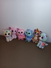 Ty Beanie Boo Plush W Tags Lot Of 6 Whimsy Oscar Pinky Ellie Heather Pre-owned 