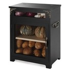 Mini Potato And Onion Storage Bin - Wooden Storage Box For Kitchen Black