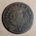 Canada 1840 Nova Scotia Victoria Half Penny Token - Free Us Shipping