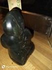 Vintage Green Nephrite Jade 1 38pds Eskimo Sculpture 5  H Signed 1976