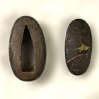 Vintage Fuchi   Kashira Gold Inlay Landscape For Japanese Samurai Katana Sword