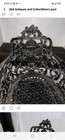Antique Victorian Cast Iron Lyre-back Armchair  Black Painted  1890