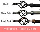 Pack Of 2 Adjustable Window Curtain Rods - Sizes For All Windows  Cage Design