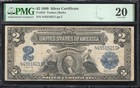 1899  2 Silver Certificate Mini Porthole Pmg 20 Comment Fr 256 I16211