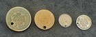 Lot Of 4 Holed Coins- Lg Cent  2 Cent  Silver Bust Half Dime  Silver Seated Dime