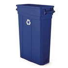 Suncast Commercial Tcnh2030blr 23-gal Slim Recycling Trash Can - Blue white New