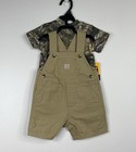 Carhartt Baby Boys 12 Months Camo Bodysuit And Canvas Shortall Set 2 Piece Set