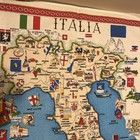 Map Of Italy Souvenir Tea Towel Rectangle Multicolored Made In Italy Art 34x22