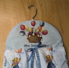 Vtg Blue Jean Teddy Diaper Stacker Hanging Organizer Nursery Baby Crib Hanger