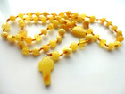 Genuine Baltic Amber Rosary Christian   Catholic Prayer Round Yellow Beads