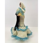 Vintage Marin Chiclana Spanish Flamenco Dancer Doll Turquoise Polka Dot Dress