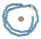 Teal Recycled Glass Beads 9mm Ghana African Sea Glass Blue Round Large Hole