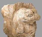 Antique Folk Art Sunning Frog Large Hand Carved Wood Sculpture Vintage