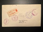 1935 Registered Philippines Airmail Overprint First Flight Cover Ffc Manila Usa