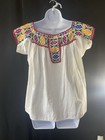 Mexican Womens Shirt Measures Large Xl Handmade Embroidered Hippie Festival Boho
