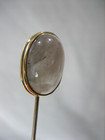 Antique Victorian 10k Yellow Gold Cabochon Stone Tie Hat Stick Pin