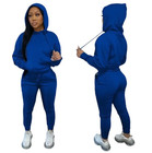 2pcs Women Casual Tracksuit Hoodie Sweatshirt Tops Pants Set Sports Sweat Suit