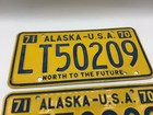 Vintage 1971 1972 Alaska License Plate Pair Tag Ak 71 72 North To The Future