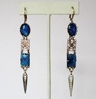 Pair Of Antique 3 5 8 Inch Brass   Butterfly Wing Earrings Shabby Chic hippie