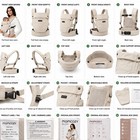 Momcozy Purehug Baby Carrier Cotton Khaki Ergonomic Newborn Infant 7-45 Lbs