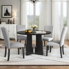 Dining Table Set Round Table   Upholstered Chairs For Kitchen Room Living Room