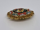 Gorgeous Vintage Micro Mosaic Brooch Pin Milefiori Cased cane Italy Oval