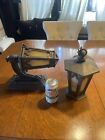 Antique Porch Lights Circa 1915-20s Arts   Crafts  Tudor Oil Rubbed Bronze Set