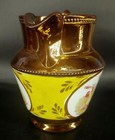 Antique Victorian Staffordshire Pottery Copper Luster Ware Jug pitcher 1840 Maak