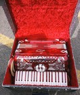 Vintage Lira Italian Red Accordion With Original Case
