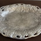 Arthur Court 1990 Grape Design Oval Serving Tray  13 x9  Aluminum