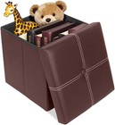 Small Folding Storage Ottoman Cube  Faux Leather Storage Footrest Bench  Foot   