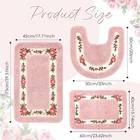 3 Pcs Rose Flowers Bathroom Rugs Set Coquette Room Decor Floral Carpet For Ba   
