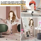 Metal Mannequin Head Stand Professional Reinforced Wig Tripod Adjustable Height