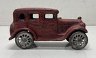 Vintage Cast Iron Red Toy Car  6 Inch Long Antique Style 1920 s Sedan