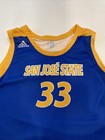 Game Worn Used Adidas San Jose State Spartans Sjsu Basketball Jersey 2xl 12  33
