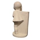 Vintage Shawnee Pottery Bisque White Planet Vase Girl Boy Nostalgia Table Scape