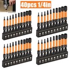 40pcs Magnetic Hex Head Allen Wrench Screwdriver Drill Bit Set Metric   Sae