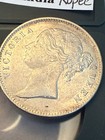 1840 British India One 1 Rupee Silver Coin Km  457 W  Plastic Case 