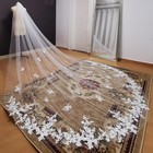 Wedding Headpiece With Comb Brides white   Ivory Embroidered Floor-grazing Veils
