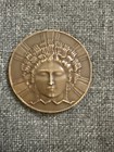 Art Deco French Bronze Medal By Paul Dammann  Paris Diffusion Of Electricity