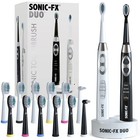 Rechargeable Electric Toothbrush Set Duo 14 Brush Heads 3 Modes Timer Dock