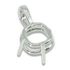 Cushion Side Set Single Bail Cushion Pre-notched Pendant Mounting