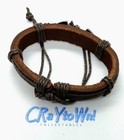 Batman Bracelet Copper Logo   Brown Adjustable Braided Leather