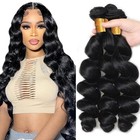 Human Hair Bundles Loose Wave Bundles 24 26 28 Inch Unprocessed Brazilian Vir   